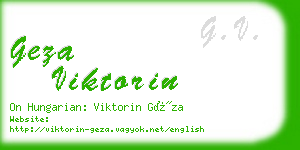 geza viktorin business card